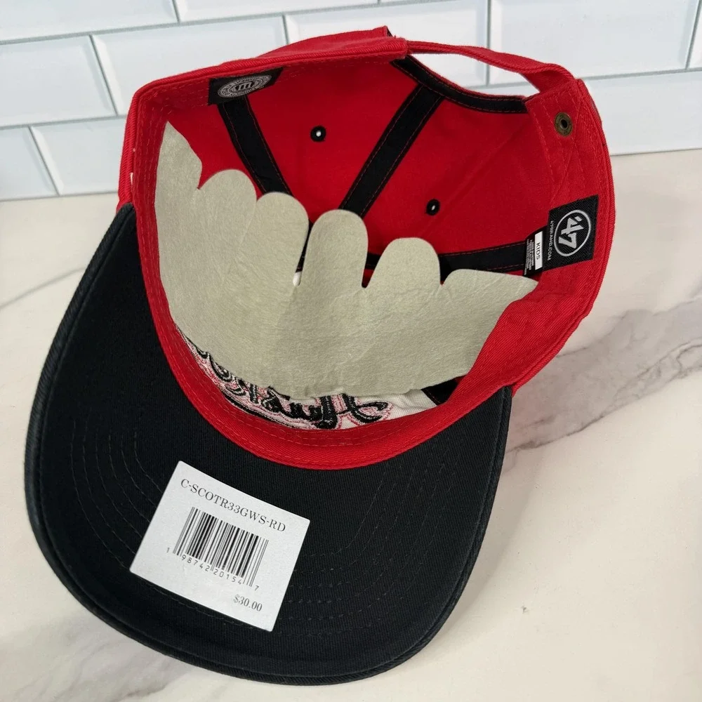 Nebraska Cornhuskers Hat Cap Strap Back Kids‎ Red White Black 47 Clean Up NWOT